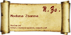 Moduna Zsanna névjegykártya